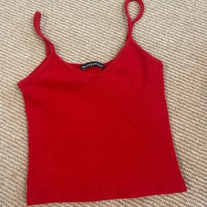 red ribbed brandy Melville tank top